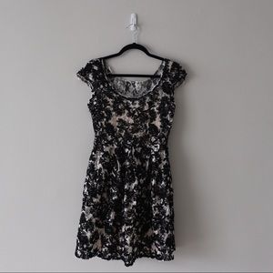 B+W Ribbon Cocktail Dress by Yoana Baraschi